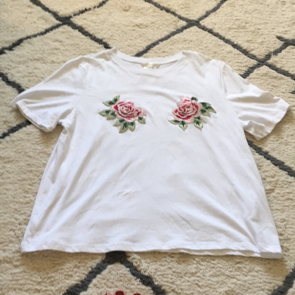 H&M Embroidered Floral TShirt